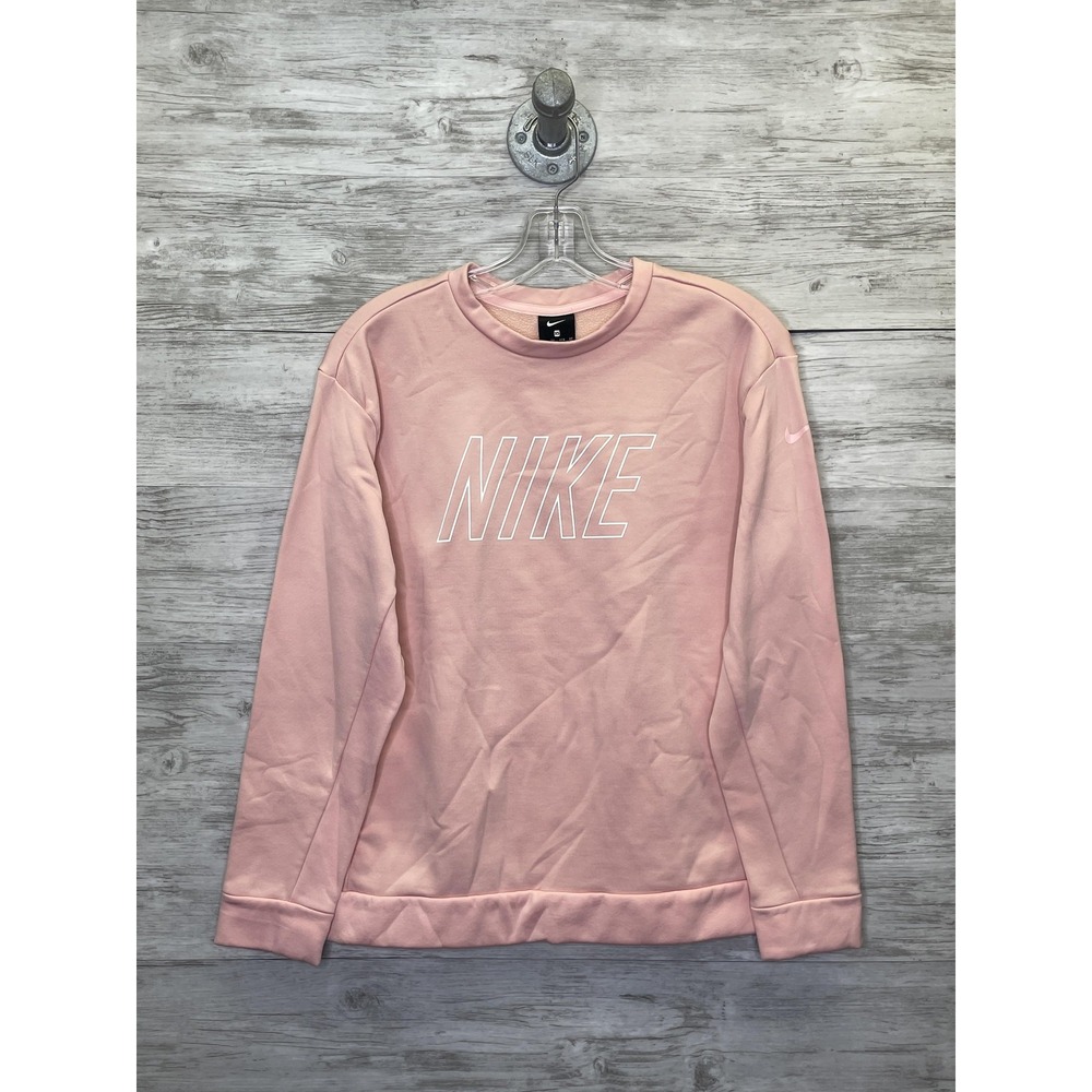Nike Sweatshirt Womens XS Pink Crewneck Pullover Fleece Swoosh Logo